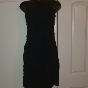 Navy strapless dress